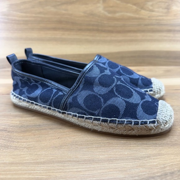 Coach Codi Espadrilles Flats Womens 6 Denim Blue - Picture 2 of 11